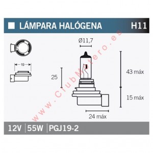 LAMPARA HALOGENA H11