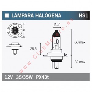 LAMPARA HALOGENA HS1