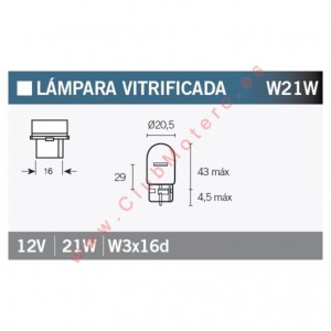 Caja de 10 lámparas 12V21W