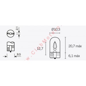 Caja de 10 lámparas 12V3W