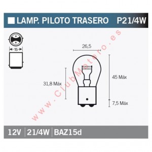 Caja de 10 lámparas OSRAM 7225
