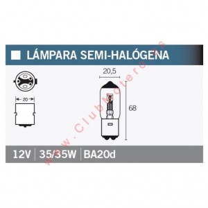 Lámpara Semihalógena 35/35W