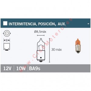 Caja de 10 lámparas 12Vx10W...