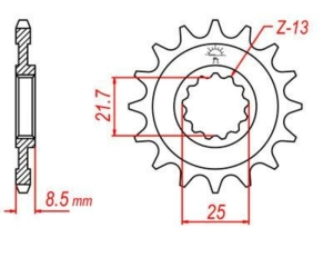 Piñón JT 1537 de acero con...