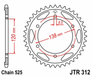 Corona JT SPROCKETS acero...