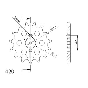 Piñón Supersprox Derbi 420 x 14