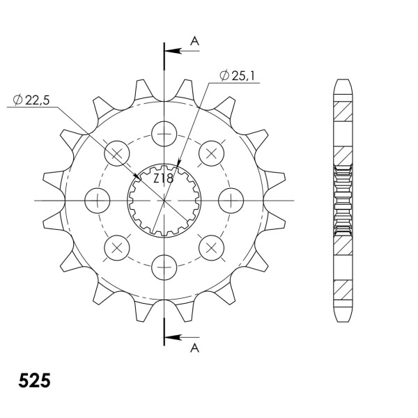 PIÑÓN SUPERSPROX HONDA 525 X 17