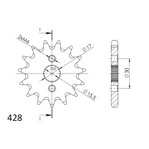Piñón Supersprox Honda 428 x 15