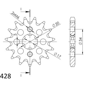 Piñón Supersprox Honda 428 x 14
