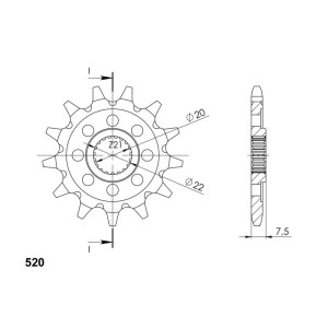 Piñón Supersprox Honda 520 x 14