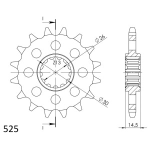 Piñón Supersprox Honda 525 x 16