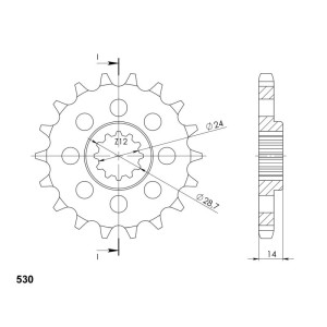 Piñón Supersprox Kawasaki 530 x 17