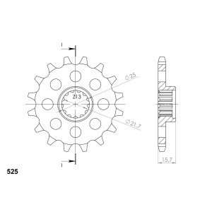 Piñón con Goma Supersprox Kawasaki 525 x 15
