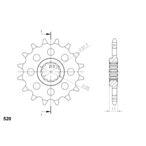 Piñón Supersprox Yamaha 520 x 16