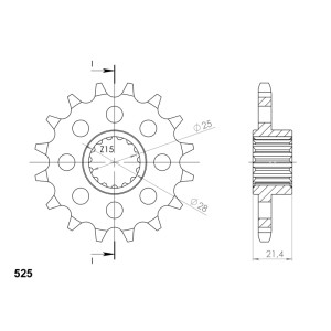 Piñón Supersprox Aprilia 525 x 16