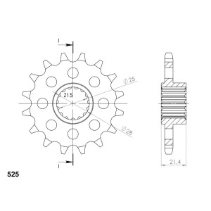 Piñón Supersprox Aprilia 525 x 17