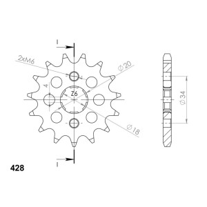 Piñón Supersprox Daelim 428 x 15