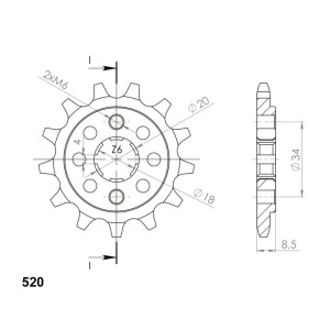 Piñón Supersprox Honda 520 x 14