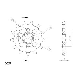 Piñón Supersprox Honda 520 x 14