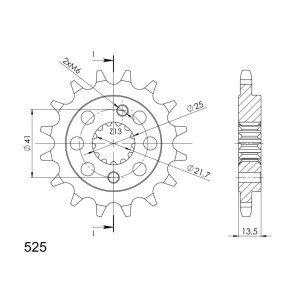 Piñón Supersprox Honda 525 x 16