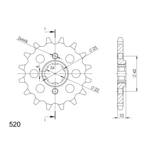Piñón Supersprox Honda 520 x 14