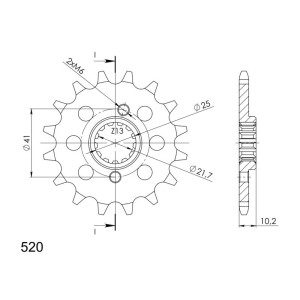Piñón con Goma Supersprox Honda-Yamaha 520 x 14