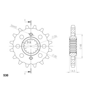 Piñón Supersprox Honda 530 x 16