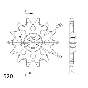Piñón Supersprox Husqvarna 520 x 13