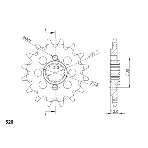 Piñón Supersprox Kawasaki 520 x 14