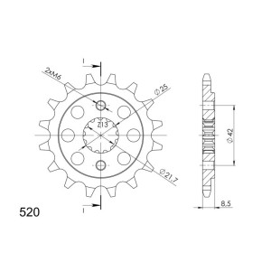 Piñón Supersprox Kawasaki 520 x 17