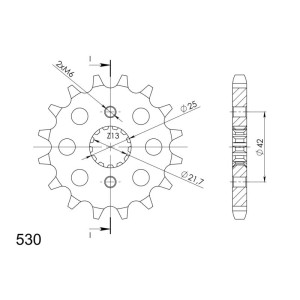 Piñón con Goma Supersprox Suzuki-Yamaha 530 x 18