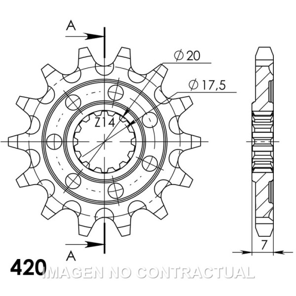 Piñón Supersprox Yamaha 420 x 14