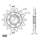Piñón Supersprox Yamaha 420 x 14