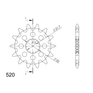 Piñón con Goma Supersprox Kawasaki-Yamaha 520 x 16