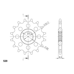 Piñón Supersprox Kawasaki - Yamaha 520 x 15