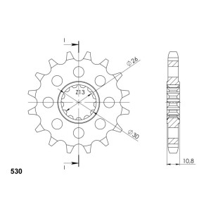 Piñón Supersprox Yamaha 530 x 15