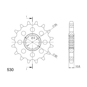 Piñón Supersprox Yamaha 530 x 16
