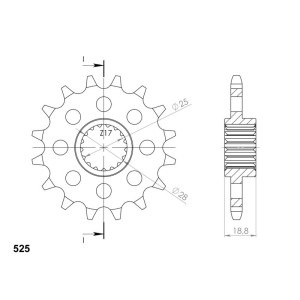 Piñón Supersprox Aprilia 525 x 17