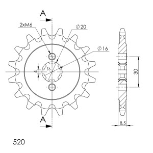 Piñón Supersprox Husqvarna 520 x 13