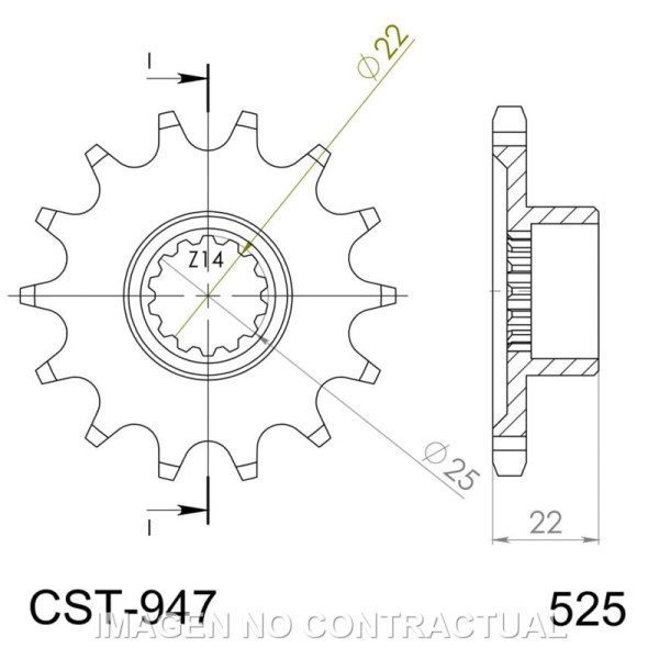 Piñón Supersprox MV Agusta 525 x 16