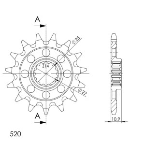 Piñón Supersprox Aprilia 520 x 15