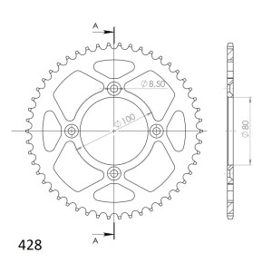 Corona Supersprox Aluminio Honda 428 x 50