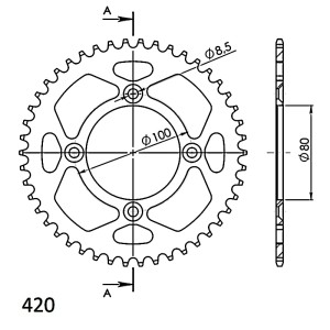 Corona Supersprox Aluminio Honda 420 x 110