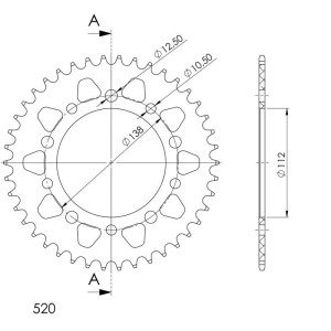 Corona Supersprox Aluminio Honda 520 x 42