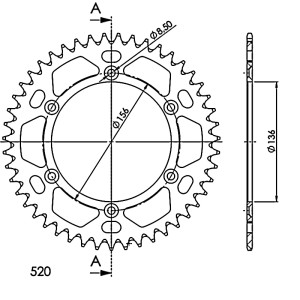 Corona Supersprox Aluminio Roja 47 D