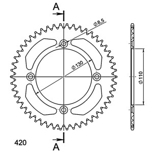 Corona Supersprox Aluminio Honda 420 x 50