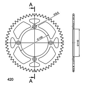 Corona Supersprox Aluminio Honda 420 x 56