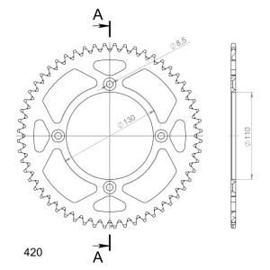 Corona Supersprox Aluminio Roja 56 D