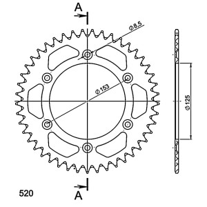 Corona Supersprox Aluminio Roja 45 D
