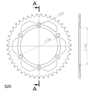 Corona Supersprox Aluminio Yamaha 520 x 42